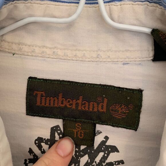 Mens Timberland Striped Button Up Long Sleeve/Dress Shirt - Picture 4 of 4